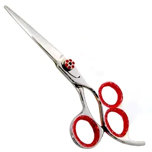 Tesoura De Corte De Cabelo Alta Qualidade Profissional Cut Hair Styling Shears Ferramentas Novos Três Anéis Espelho Acabamento com parafuso extravagante