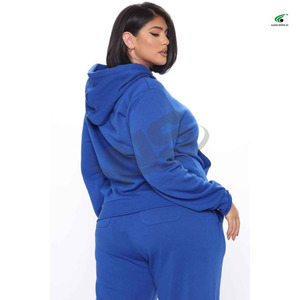 Ensemble de survêtement d'hiver pour femmes en molleton de coton chaud, grande taille, logo personnalisé, vêtements de sport coupe-vent, survêtement de qualité supérieure - Product Image 6