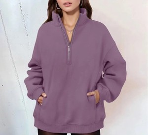 Sudaderas con capucha personalizadas para mujer, ropa de calle informal con cremallera, Jersey deportivo, ropa sin capucha de Color sólido de Hip Hop - Product Image 2