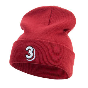 Gorro de punto bordado personalizado para Otoño Invierno decoración rasgada gorros cálidos para ropa de calle de esquí - Product Image 1