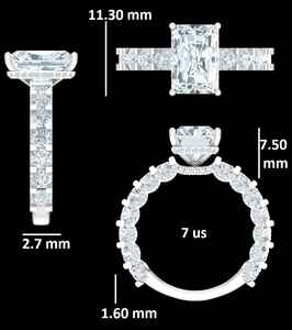 Anillo Solitario de Oro de 14k con Diamante de Corte Radiante de 3 Quilates, CVD con Certificado IGI, Claridad VVS, VS, EF - Product Image 2