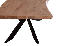 Table de salle à manger de cuisine pliable facile à déplacer, en bois d'acacia naturel massif durable à épaisseur élevée, avec des pieds en forme d'araignée robustes