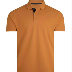 Golf de manga corta para hombre de alta calidad para camisetas de Polo logotipo frontal de algodón liso transpirable para deportes y ropa informal al por mayor - Product Image 1