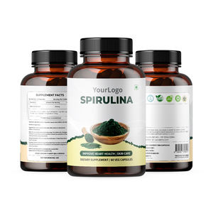 Extrait de spiruline à haute puissance Capsules de qualité alimentaire en vrac sauvage cultivé personnalisé OEM étiquette emballage supplément en gros - Product Image 1