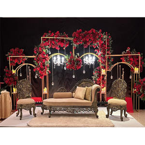 ฉากรับหน้าแต่งงานแบบมีสไตล์ขาตั้งทำจากโลหะฉากหลังกรอบโลหะสุดพิเศษสำหรับเวทีแต่งงาน - Product Image 1