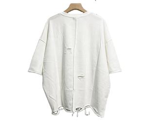 Camiseta de Alta Calidad para Hombre, Personalizada, a la Moda, Holgada, con Agujeros, Estilo Hip-hop, Desgastada, Talla Grande - Product Image 5