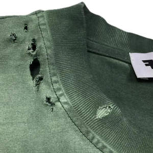 Camiseta holgada estampada desgastada lavada con piedra Mineral Vintage de gran tamaño de algodón 100% de alta calidad para hombres - Product Image 4