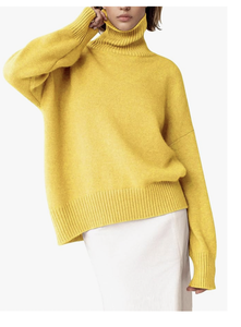 CUSTOM LOGO DIRECT FACTORY BANGLADESH NEW ARRIVAL <b>TURTLENECK</b> SWEATER CHUNKY LONG SLEEVE KNITTED PULLOVER HIGH LOW HEM TRENDY <b>TOP</b> - Product Image 5