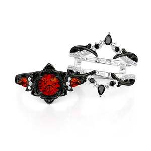 ชุดแหวนดอกบัวศักดิ์สิทธิ์เจลูเลียลายพระจันทร์และดวงดาวสีดำ - Product Image 2