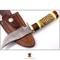 7.5 "Tendance Vente Chaude OEM Pas Cher Bas Prix Fait À La Main Damas Cuisine Utilisation Rat Queue Tang Manche En Bois Couteau