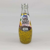 Private Label Basilicumzaad drank met fruitsmaak 290ml glazen fles exportkwaliteit gratis labelontwerp gratis sample groothandelsprijs