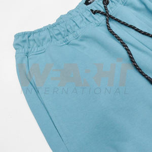 Pantalones cortos de entrenamiento de gimnasio de cintura media de mezcla de algodón transpirable de calle alta personalizados para hombre patrón sólido con cordón elástico servicio OEM - Product Image 4