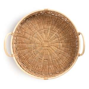 Plateau de service en rotin naturel de haute qualité plateau rond avec poignées Table basse décorative plateaux à thé fabriqués au Vietnam - Product Image 4