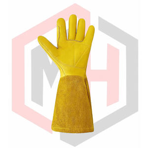 Premium Cowhide Yellow Leather <b>Tig</b> <b>Welding</b> <b>Gloves</b> Customized 14 Inch Length Durable Safety <b>Gloves</b> Anti-Slip Breathable - Product Image 3