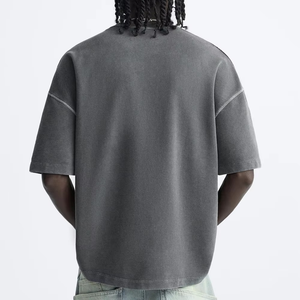 Fabricants de meilleure qualité T-shirt uni à manches courtes et coupe ample pour hommes Vêtements Out Wear T-shirt confortable pour hommes - Product Image 4