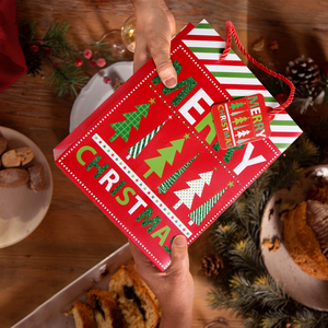 Juego de Bolsas de Regalo Navideñas de Cartón Personalizadas con Diseños Variados, Impresión Digital y Asas de Cuerda de Algodón para Recuerdos de Fiesta y Envoltura de Regalos - Product Image 6