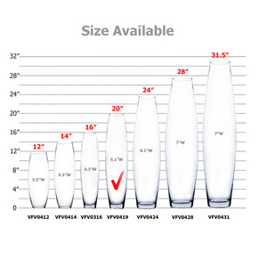 VFV0419 - แจกันแก้วใสทรงกระสุน - 4 x 19 - Product Image 2