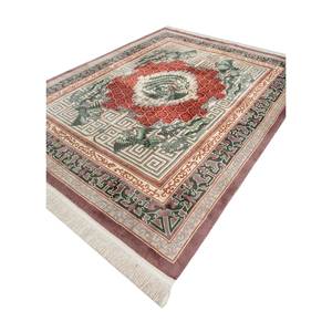 Alfombras de Lana Pechino Ivory Anudadas a Mano, Rectangulares de 9x12, con Medallón Abstracto Estilo Tabriz para Sala de Estar, Pae-5945 - Product Image 2