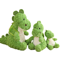 Peluche Dinosaure Vert avec Sac Avocat, Jouet en Peluche Animal en Peluche, Poupée Dinosaure de Dessin Animé, Fabricant