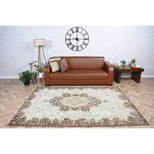 5.4x7.8 ft Rug, Vintage Rug, Turkish <b>Brown</b> <b>Wool</b> Southwestern Rug - Product Image 2