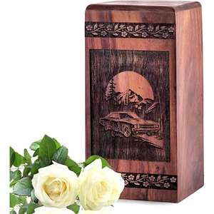 Nouvelle urne gravée personnalisée pour les cendres humaines Urnes funéraires en bois pour adultes de l'exportateur indien - Product Image 3