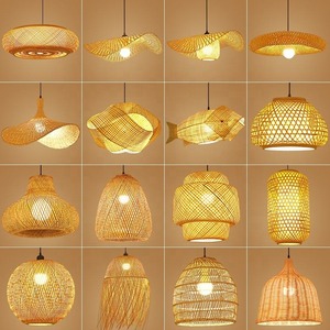 Abat-jour en bambou naturel vintage, lustres artisanaux écologiques, lampes suspendues, style design français moderne - Product Image 5