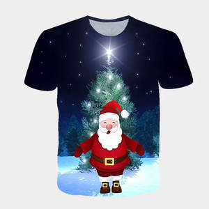 Camiseta unisex Feliz Navidad en algodón de punto rojo con logotipo impreso para ropa de hombre - Product Image 5