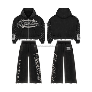 Conjunto Deportivo de Pantalones y Sudadera con Capucha para Hombre, Nuevo Modelo 2025, Ropa Deportiva Informal de Invierno, Talla Grande, Logotipo Personalizado, Alta Calidad, 100% Algodón - Product Image 4