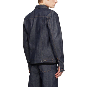 OEM Custom Japanese Hard Wearing Raw <b>Jeans</b> <b>Men</b> Denim Jacket Custom Logo Embroidery <b>Work</b> - Product Image 3