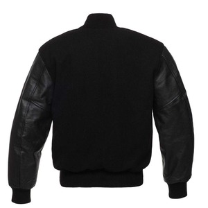 2025 chaqueta de invierno universitaria para hombre con logotipo personalizado, chaqueta de béisbol de lona con cuello levantado, venta al por mayor, diseño de Letterman liso en blanco - Product Image 6