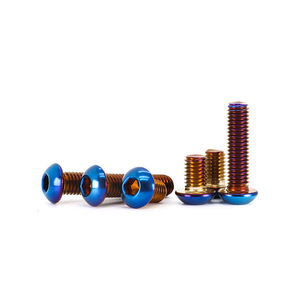 Tornillo para motocicleta eléctrica de acero inoxidable 304 M4 M5 M6 M8, cabeza de hongo azul titanio, hexagonal, semiesférica - Product Image 1