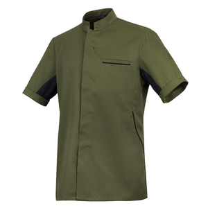 Giacca da Chef Classica con Logo Personalizzato per Hotel e Ristoranti, Uniforme da <span class=keywords><strong>Cuoco</strong></span> a Maniche Corte per Uomo - Product Image 2