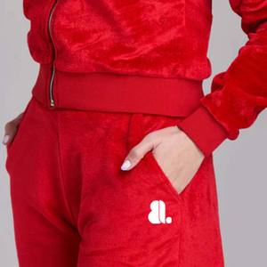 Hot Printed Color sólido 100% algodón transpirable Zip Sweatsuit Set mujeres Stand Front Heavyweight Winter Sporty Hoodie Jogger - Product Image 4