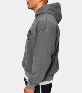 Meilleures ventes de sweats à capuche vintage lavés à l'acide personnalisé surdimensionné fabricant de sweats à capuche en coton épais vierge coupe carrée sweats à capuche pour hommes - Product Image 2