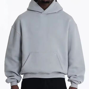 Fabricant de haute qualité Vintage surdimensionné épaule tombante coton épais Logo personnalisé coupe ample poids lourd Boxy sweats à capuche pour hommes - Product Image 1
