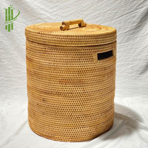 Cesta de ropa sucia plegable de cuerda y algodón de nuevo diseño al por mayor, almacenamiento redondo de ratán para ropa sucia para cocina o verduras - Product Image 6