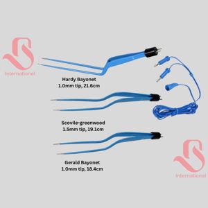 Bisónes Internacional - Juego de 3 Pinzas Bipolares de Acero Inoxidable Reutilizables, Antiadherentes, con Cable de Silicona Manual, Tipo Americano - Product Image 1