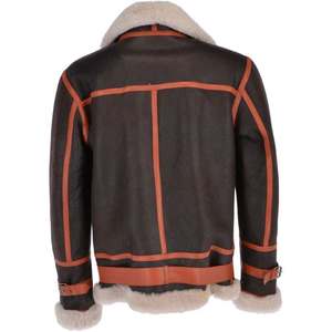 Chaquetas de piel auténtica para hombre, chaqueta de piel de oveja para hombre, nuevo diseño 2025, chaqueta de invierno Bomber impermeable de piel sintética, talla personalizada - Product Image 4