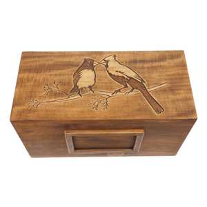 Urna de madera doble personalizada para cenizas humanas con marco para caja conmemorativa de fotos cajas de urnas de cremación de recuerdo talladas para entierro - Product Image 6