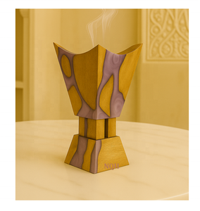 Brûleur à Bakhoor en bois d'acacia et résine époxy, design 2026, artisanal moderne, Mubkhar, encens arabe, encens de luxe, personnalisable, haut de gamme - Product Image 3