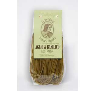 Linguine Aglio Basilico Lorenzo Il Magnifico, Pasta Secca di Grano Duro, Gusto Aglio e Basilico, Confezione 250g, Antico Pastificio Morelli 1860 - Product Image 1