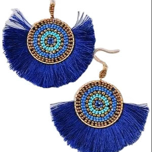 เครื่องประดับแฟชั่นทำมือจากลูกปัดหลากสีคุณภาพดีที่สุดสำหรับผู้หญิง ปรับแต่งได้ สีฟ้า จากอินเดีย - Product Image 1