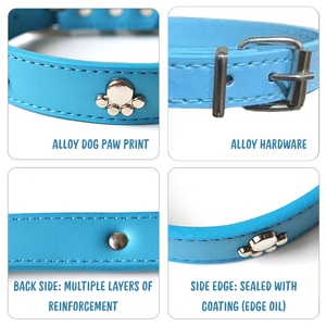 Collar colorido de cuero PU para perros y gatos, cómodo correa para el cuello sin tirones con tachuelas de aleación ajustables para mascotas pequeñas y medianas - Product Image 6