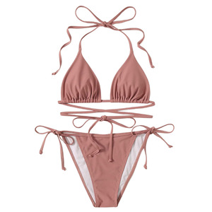 Custom Made Animal Print Two Piece Women <b>Bikini</b> <b>Sets</b> Quick Dry Breathable <b>Triangle</b> Bra 180g Polyester/Nylon Stylish Beachwear - Product Image 4