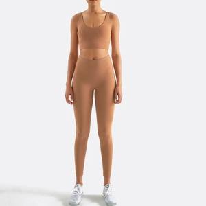 Vêtements de sport deux pièces couleur unie femmes Yoga ensemble léger Wight meilleure vente vêtements de sport femmes Yoga ensemble - Product Image 6