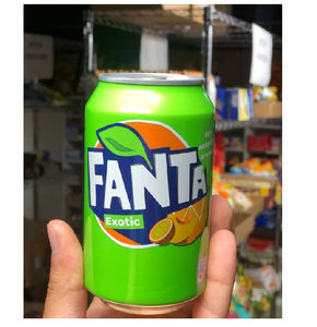 Fanta Exotic al por mayor, 24 latas de 330 ml, contiene ácido cítrico y ácido malico para una acidez equilibrada y un sabor refrescante. - Product Image 1