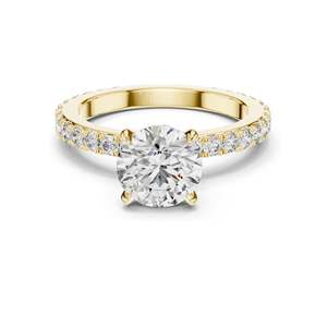 Anillo de Compromiso con Diamante Redondo Brillante de 1.62 CT Cultivado en Laboratorio, Claridad VVS-VS EF, Oro de 18KT, 14KT, 10KT y Plata 925, Color Rosa - Product Image 3