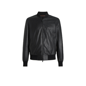 Manteau universitaire Letterman de baseball avec logo brodé personnalisé blouson aviateur en cuir à fermeture éclair pour hommes - Product Image 1