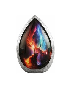 Urna de cremación para adultos con lágrima de mano grabada para cenizas humanas Urna funeraria conmemorativa hecha a mano con tamaño y forma personalizados - Product Image 3