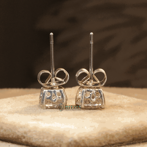 6.00MM Round Cut Moissanite Sterling Silver & Gold <b>Cute</b> Style Stud <b>Earrings</b> for Women - Product Image 4